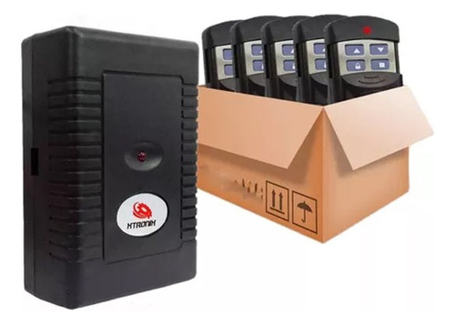 Central Porta Enrolar Mega Atron Receptor Placa 4 Controles Cor Preto