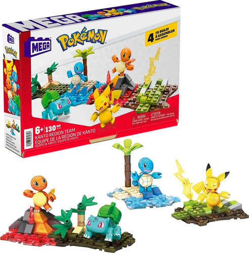 Mega Construx Pokemon Equipo De Kanto Pikachu Charmander Bul