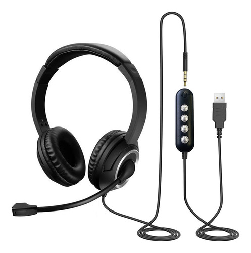 Fone De Ouvido Usb Com Fio Com Microfone Com Cancelamento De