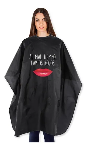 Capa De Corte Labios Rojos Red Lips Peluqueria Barberia