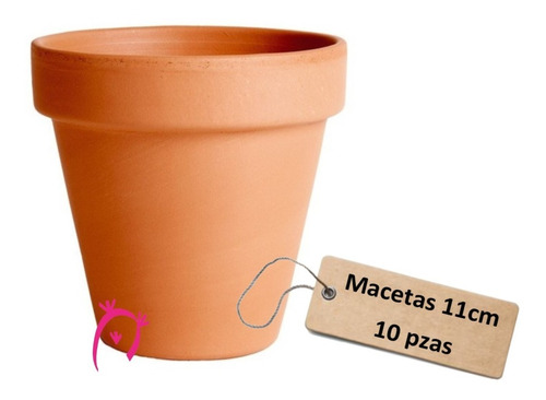 Macetas De Barro 11cm. Macetas #10. Color Natural 