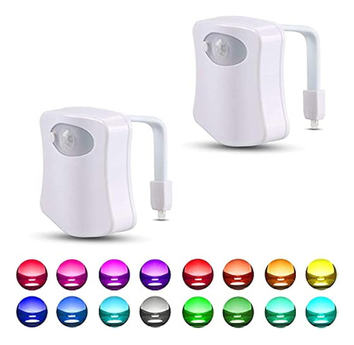 ~bsashf 2 Pack Cambio De Color Toliet Luz Nocturna Sensor 