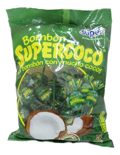 Bolsa Bombon Supercoco Coco Candy Llolypops De 24 El Bombon