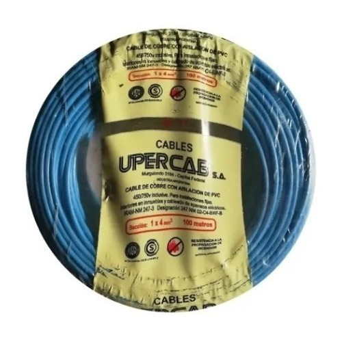 Cable Unipolar 4mm Upercab Normalizado Iram X 100 Metros