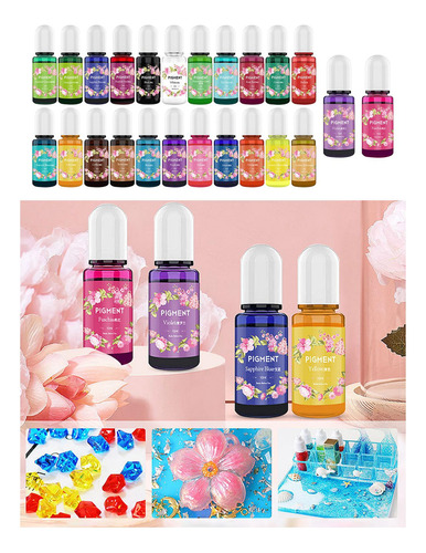 Resina Epoxi Pigmento Resina Colorante 10ml Tinte 24 Colores