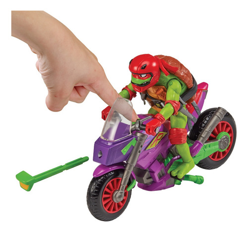 Tmnt Rafael Con Motocicleta Purple Dragon Cycle With Raphael