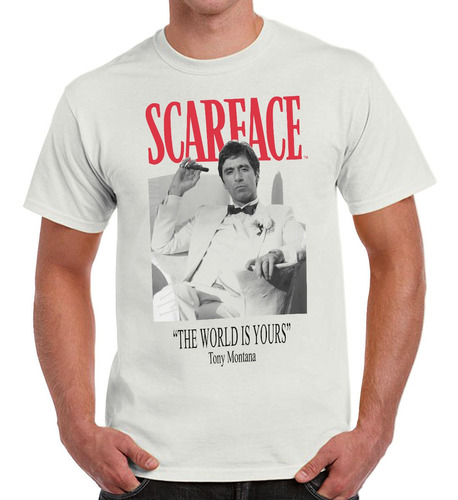 Polera Scarface - Cara Cortada - Tony Montana - 100% Algodón