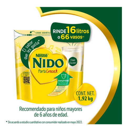 Nestlé Nido FortiCrece alimento en polvo 1.92kg