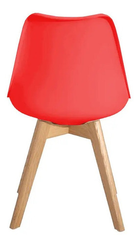 Imagen 3 de 3 de Silla de comedor Tienda El Garage Eames acolchada, estructura color rojo, 1 unidad