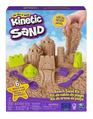 Kinetic Sand Kit Arena De Playa Con 6 Moldes Y Herramientas 