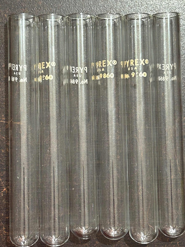 50 Tubos Ensayo Pyrex 9860 Sin Labio Vidrio De Borosilicato