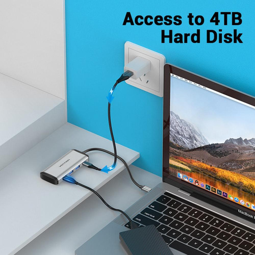 Hub Adaptador 6 En 1 Usb-c Usb Tf Sd Para Macbook Pc