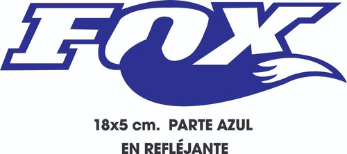 Sticker Calcomanía Fox Azul En Reflejante 1 Pz