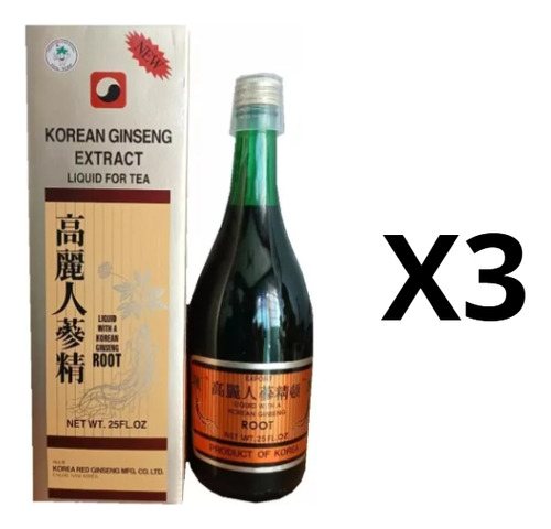 3 Extracto De Ginseng Para Te Con Raiz 730ml