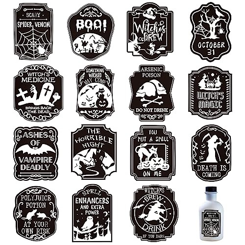 Foimas 120pcs Halloween Botella Etiquetas Stickers, 235wr