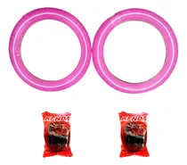 Comprar Combo Bicicleta Rin16 -  2 Cauchos Rosados + 2 Tripas Kenda