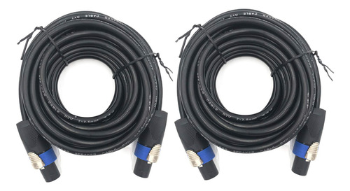 2 Pack 15ft Pro Speakon To Speakon Cable, Pair 12awg Patc...