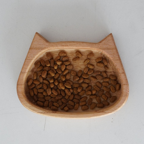 Imagen 3 de 8 de Comedero Gato De Madera -12x15x2,5 (diseñamos Y Fabricamos)