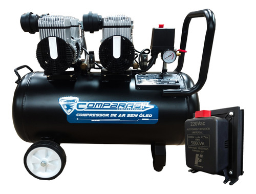Compressor Odonto Isento Óleo 50litros 10pcm Transf 127-220v
