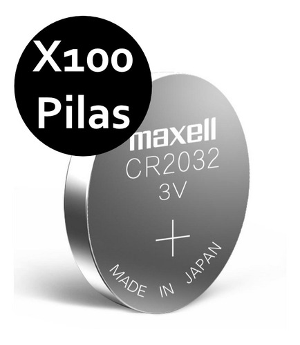 100 Pilas Cr2032  Maxell Tipo Boton Japonesa 3v Caja