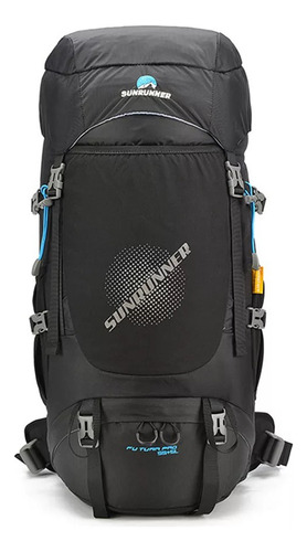 Mochila Táctica Sunrunner Kossok Tempest 55+5 Litros Color Negro Diseño De La Tela Liso