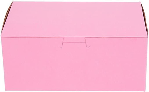 6 Pack 10x10x4 Pink Cake Box Cake Cargar Cajas Cajas Desecha