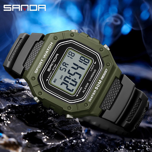 Reloj Digital Sanda 2156 Para Hombre, Moderno, Multifunciona