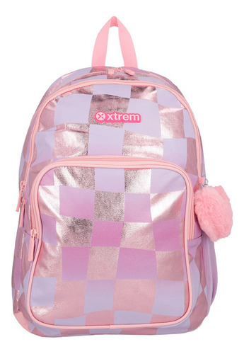 Mochila Xtrem Hopper 4xt Lilac Checks Color Morado Diseño de la tela Lisa