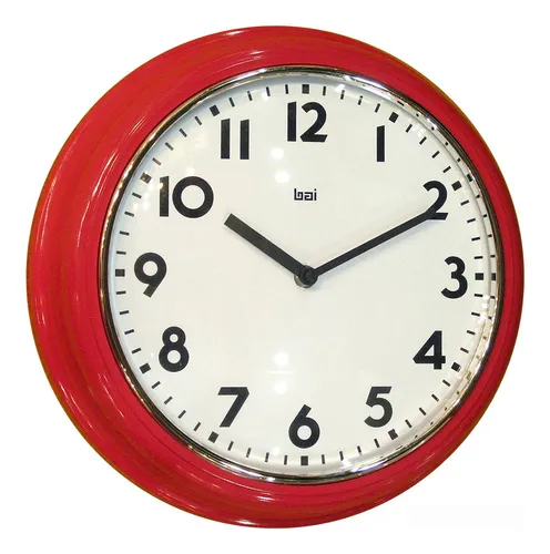 Bai Reloj Pared Escolar Rojo