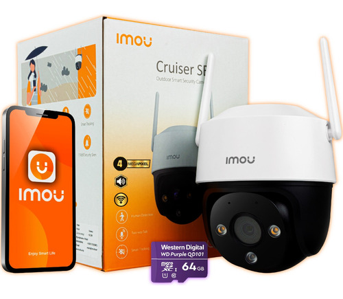 Cámara Seguridad Cruiser 4mp Wifi Exterior Ip + Sd 64g Wd