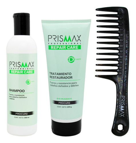 Prismax Repair Care Kit Shampoo + Tratamiento + Peine Pelo