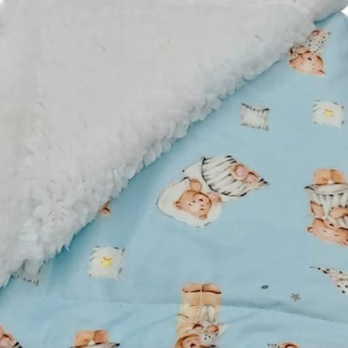 Manta De Bebé Mitchell, Manta De Forro Polar Sherpa Reversib