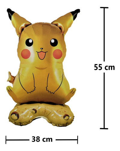 Globo Metalizado De Pokemon Para Fiesta De 50cm Para Mesa Amarillo Pikachu