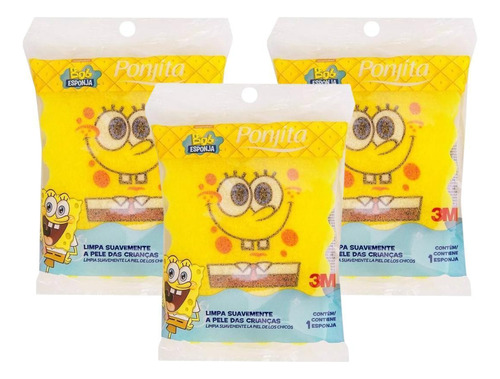 Esponja Bob Esponja Infantil 3m - Limpeza Suave