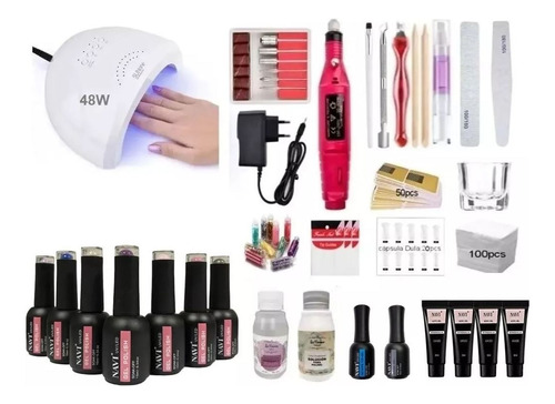 Kit Inicial X29u Completo Polygel Uñas Deco Art Cabina Torno