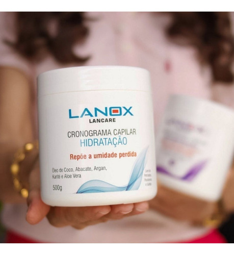 Máscara Reconstrução E Hidratação Cronograma Lanox 500g Trihair Cronograma Capilar Nutrição