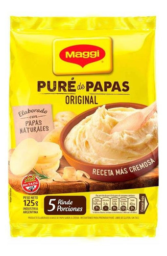 Pack X 6 Unid. Pure De Papa  Papas Huercr 125 Gr Maggi Pure