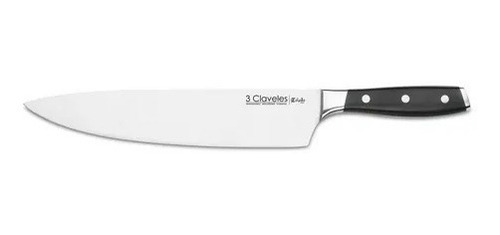 Cuchillo 3 Claveles Cocinero 25 Cm Forjado Toledo Acero Inox Color Negro