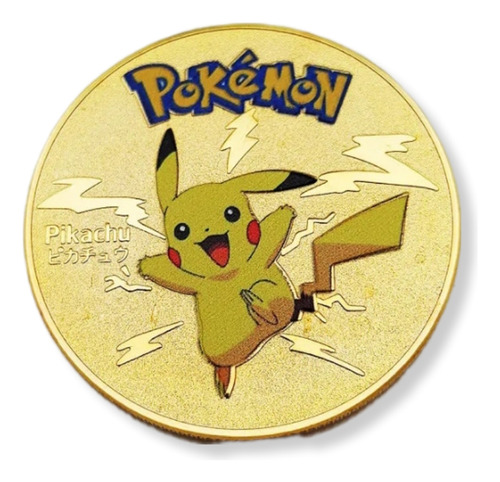 Pokemon Moneda Dorada De Colección De Metal Picachu 