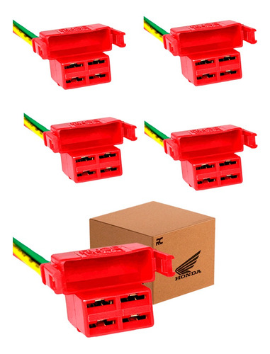 Kit 5 Chicotes Rele Partida Plug Conector Cdi Moto Honda