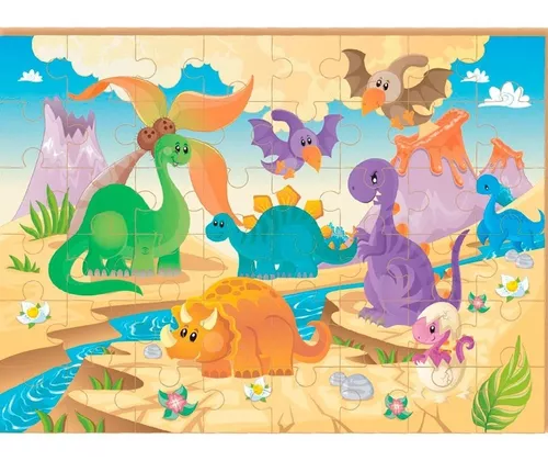 Jogo 4 Quebra Cabeça Dinossauros Infantil C/ 12 Peças - Decoraset.com