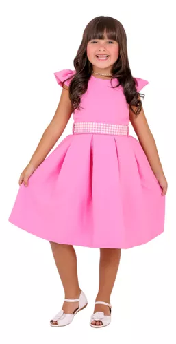 Vestido Infantil Barbie Luxuoso Festa Temática, Aniversário