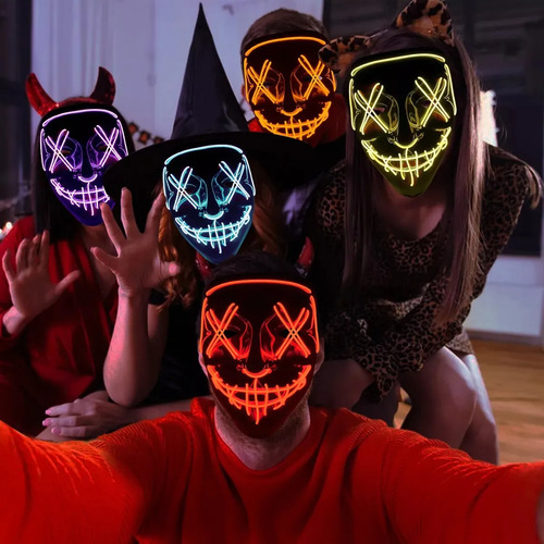 Máscara Con Luz Led La Purga De 3 Modos Para Halloween