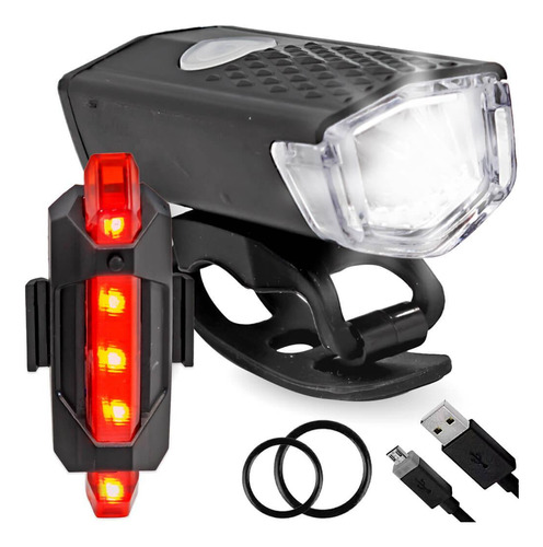 Kit Lanterna E Farol Bicicleta Luz Ultra Led A Prova D'água