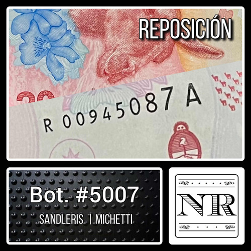 Reposición - Argentina - $ 20 - Año 19/20- Bot #5007 - S | M