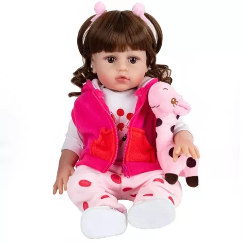 Bebê reborn recem nascido super realista 50cm + kit completo no Shoptime