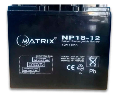 Baterías Matrix De 12 V 18amp Nuevas Y Con Garantía 