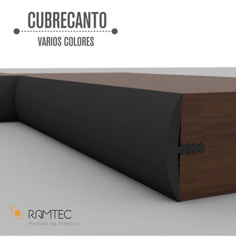 Cubrecanto Perfil T Moldura Semiflexible De 3/4 Plástico Pvc