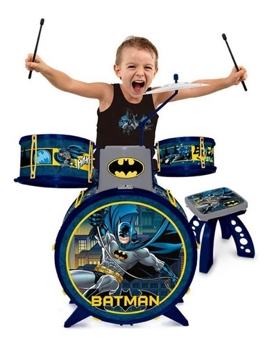 Fun Batman F00041 bateria infantil cavaleiro das trevas cor azul e amarelo