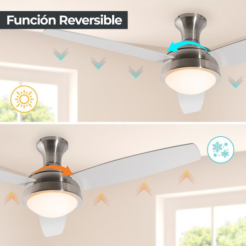 Ventilador de techo Designers 22998-4 con palas color níquel satinado 127V